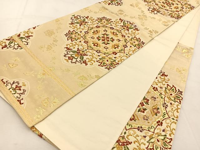 平和屋着物◎六通柄袋帯 正倉院更紗花文 金糸 正絹 逸品 BAAU6678yc