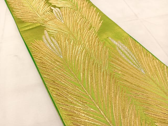 平和屋着物◎六通柄袋帯 弥生 若松葉 金銀糸 正絹 逸品 BAAU6691yc