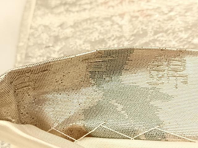 平和屋着物◎六通柄袋帯 樹林風景文 古京錦 二重引箔 銀糸 正絹 逸品 BAAU6731yc