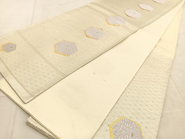 平和屋着物◎六通柄袋帯 唐織 亀甲菊間道 金銀糸 正絹 逸品 BAAU6733yc