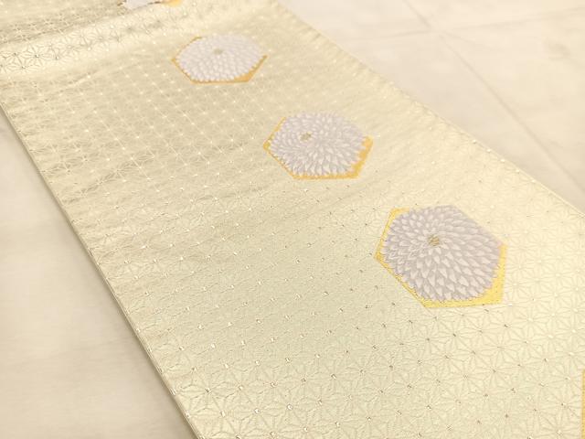 平和屋着物◎六通柄袋帯 唐織 亀甲菊間道 金銀糸 正絹 逸品 BAAU6733yc