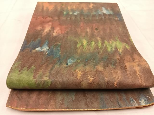 平和屋着物◎六通柄袋帯 霞文 正絹 逸品 BAAU6745yc