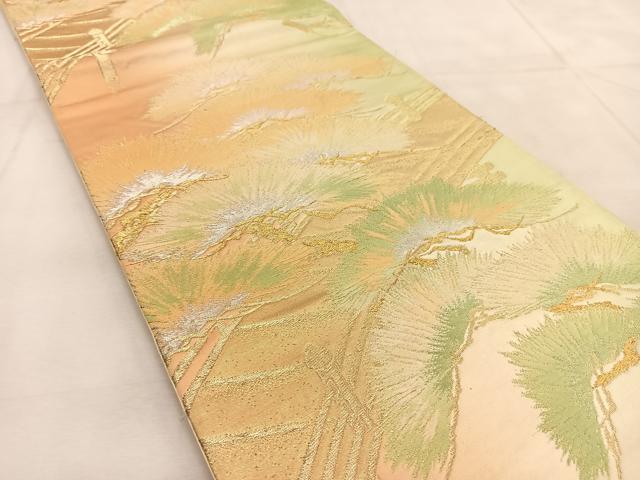 平和屋着物◎六通柄袋帯 渡橋笠松文 金銀糸 正絹 逸品 BAAU6750yc