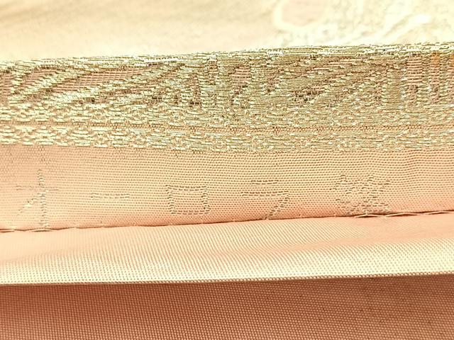 平和屋着物◎六通柄袋帯 唐織 孔雀 オーロラ箔 正絹 逸品 BAAU6763yc