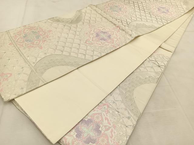 平和屋着物◎六通柄袋帯 唐織 正倉院更紗花文 正絹 逸品 BAAU6765yc