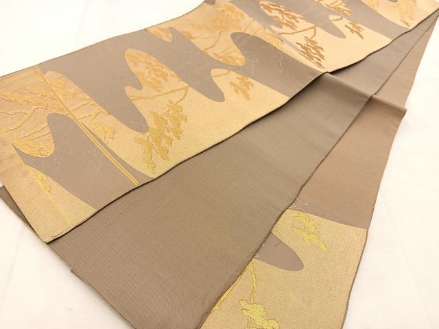 平和屋着物◎六通柄袋帯 古城 金糸 正絹 逸品 BAAU6767yc