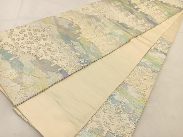 平和屋着物◎六通柄袋帯 槍梅文 金銀糸 正絹 逸品 BAAU6801yc