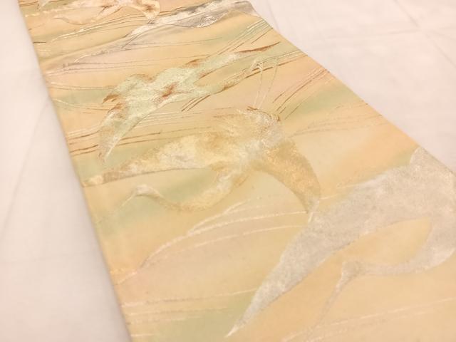 平和屋着物◎六通柄袋帯 飛鶴文 金銀糸 正絹 逸品 BAAU6812yc