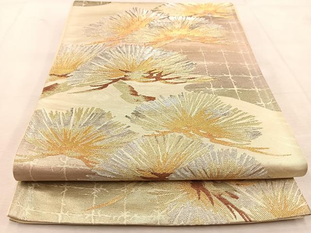 平和屋着物◎六通柄袋帯 笠松 金銀糸 正絹 逸品 BAAU6813yc