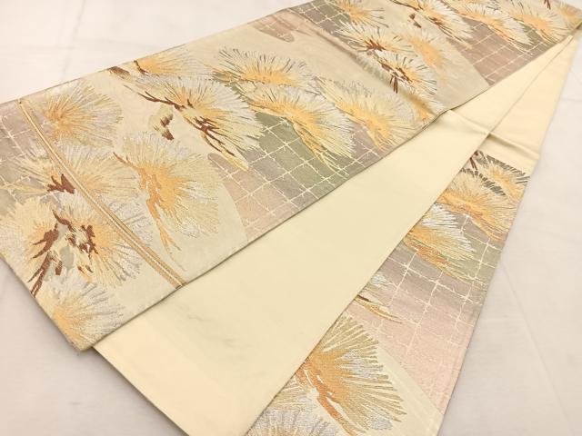 平和屋着物◎六通柄袋帯 笠松 金銀糸 正絹 逸品 BAAU6813yc