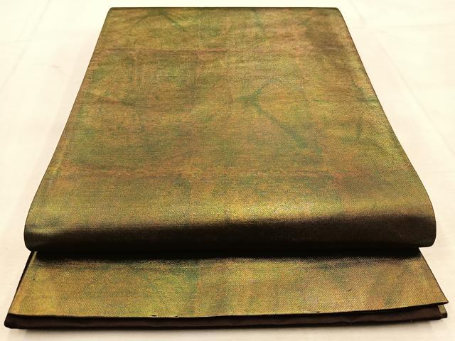 平和屋着物◎六通柄袋帯 霞文 金糸 引箔 正絹 逸品 BAAU6831yc