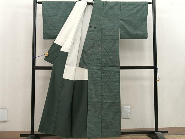 平和屋着物■上質な紬 草花文 正絹 逸品 BAAU7568mz