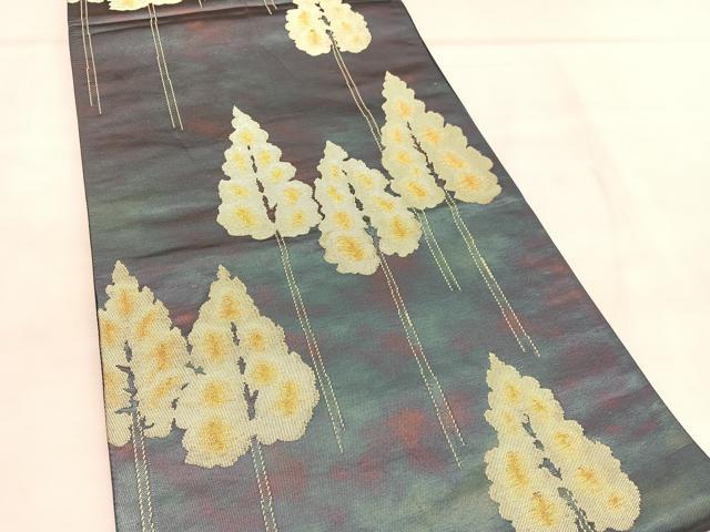 平和屋着物◎六通柄袋帯 樹林文 金糸 正絹 逸品 BAAU7612hv