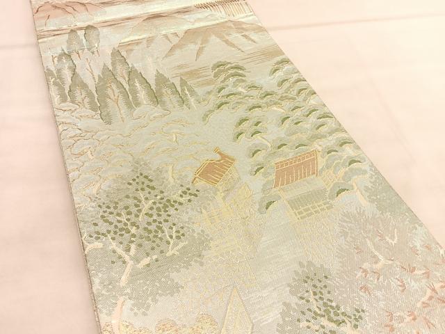 平和屋着物◎佐賀錦 六通柄袋帯 洛桐錦 風景文 九百錦 金糸 正絹 逸品 BAAU7637hv