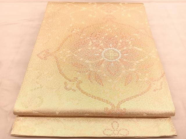 平和屋着物◎六通柄袋帯 飾花文 金銀糸 正絹 逸品 BAAU7645hv