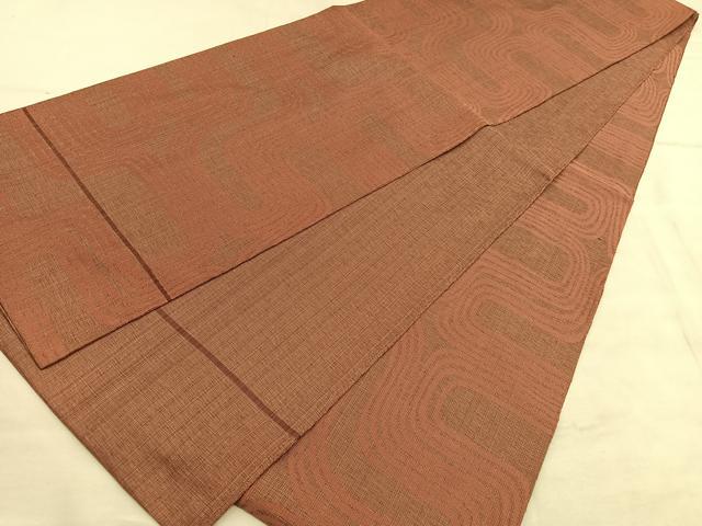 平和屋着物◎全通柄 本袋帯 紬地 幾何学文様 正絹 逸品 BAAU7783hv
