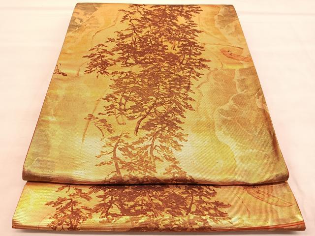 平和屋着物◎西陣 六通柄袋帯 手描き 浜松文 金糸 引箔 証紙付き 正絹 逸品 BAAU7825hv