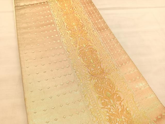 平和屋着物◎六通柄袋帯 飾花文 金銀糸 正絹 逸品 BAAU8105hv