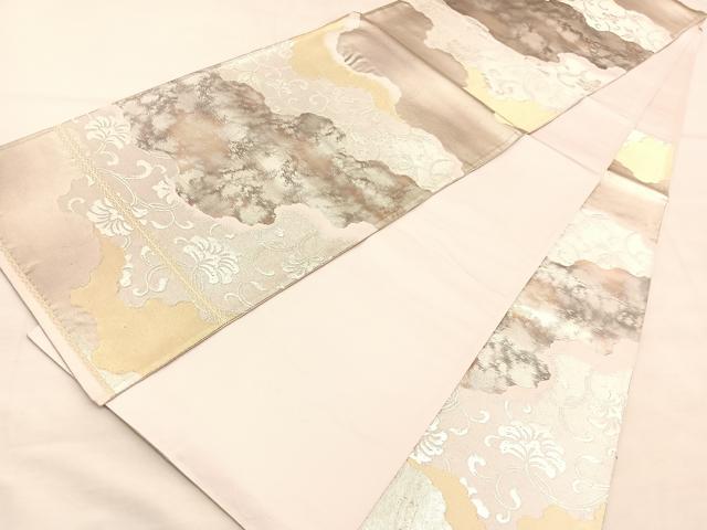 平和屋着物◎六通柄袋帯 道長花唐草文 栄箔錦 正絹 逸品 BAAU8109hv