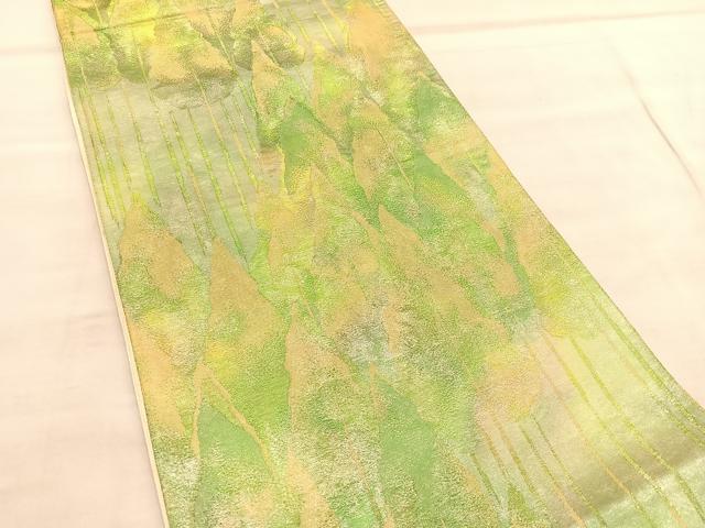 平和屋着物◎六通柄袋帯 樹林文 金糸 正絹 逸品 BAAU8129hv
