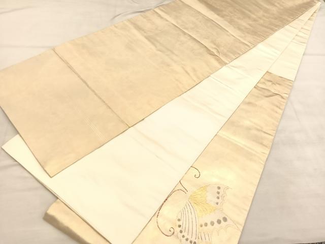平和屋着物◎太鼓柄袋帯 舞蝶花房文 金銀糸 引箔 正絹 逸品 BAAU8192hv