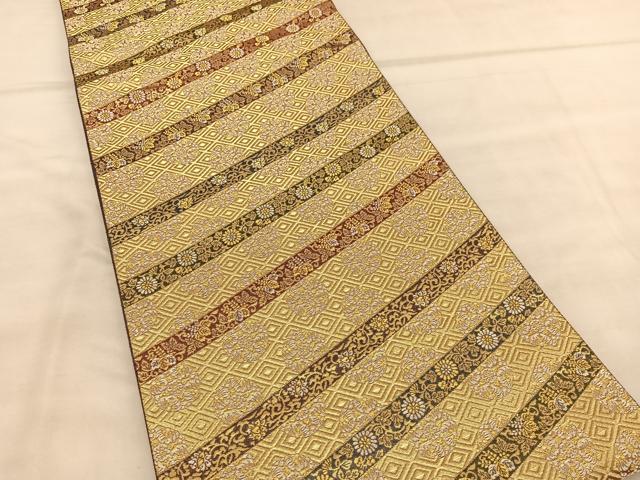 平和屋着物◎六通柄袋帯 唐織 蒔絵唐草文 金糸 正絹 逸品 BAAU8252hv