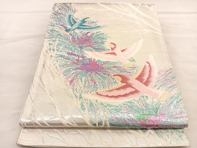 平和屋着物◎西陣 六通柄袋帯 唐織 飛鳥文 オーロラ箔 正絹 逸品 BAAU8269hv