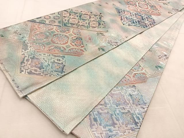 平和屋着物◎本佐賀錦 六通柄袋帯 和本菊江文 金銀糸 正絹 逸品 BAAU8416yc