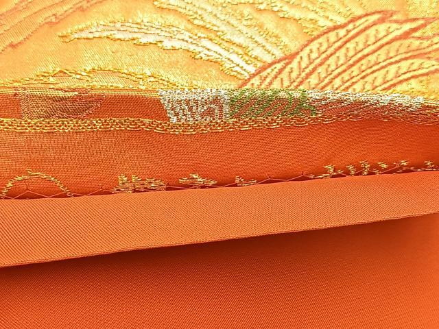 平和屋着物◎六通柄袋帯 やまとオリジナル 正倉院鳳凰 金銀糸 正絹 逸品 BAAU8443yc