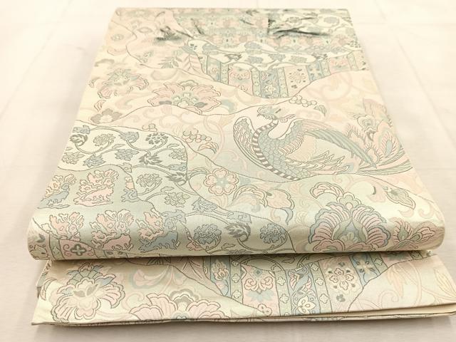 平和屋着物◎六通柄袋帯 九百 唐草鳳凰文様 正絹 逸品 BAAU8481yc