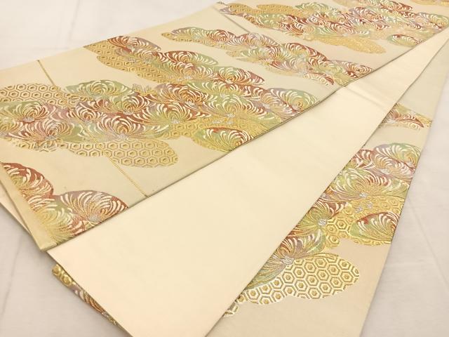 平和屋着物◎六通柄袋帯 唐織 乱菊 金銀糸 正絹 逸品 BAAU8482yc