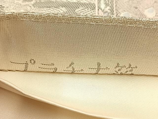 平和屋着物◎六通柄袋帯 唐織 プラチナ箔 染錦 屏風孔雀文 正絹 逸品 BAAU8486yc