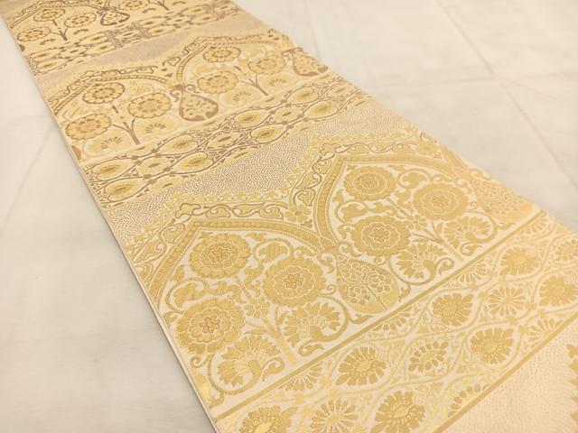 平和屋着物◎六通柄 本袋帯 更紗 金糸 正絹 逸品 BAAU8507yc