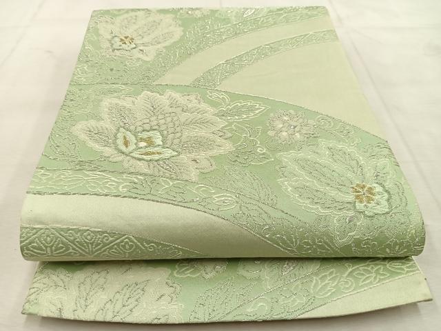 平和屋着物◎六通柄袋帯 唐織 更紗青海波 金銀糸 正絹 逸品 BAAU8515yc