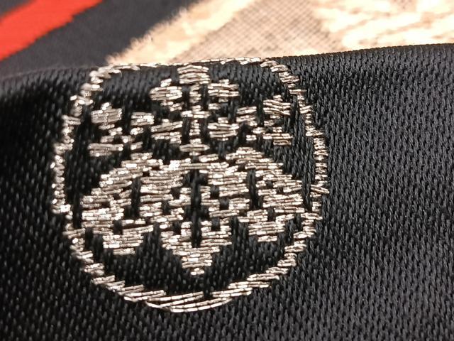 平和屋着物◎六通柄 本袋帯 唐織 花菱文 黒地 金銀糸 正絹 逸品 BAAU8559yc