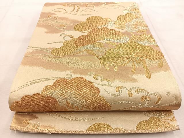 平和屋着物◎六通柄袋帯 浜松 金糸 正絹 逸品 BAAU8659yc