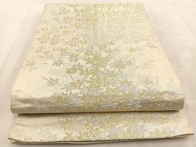 平和屋着物◎六通柄 京袋帯 楓 金銀糸 正絹 逸品 BAAU8687yc