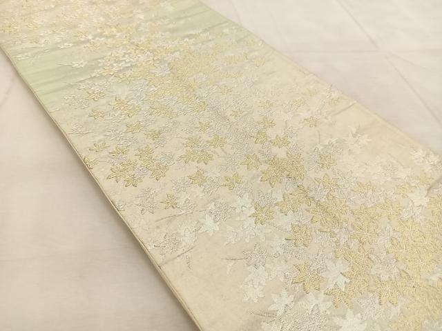 平和屋着物◎六通柄 京袋帯 楓 金銀糸 正絹 逸品 BAAU8687yc