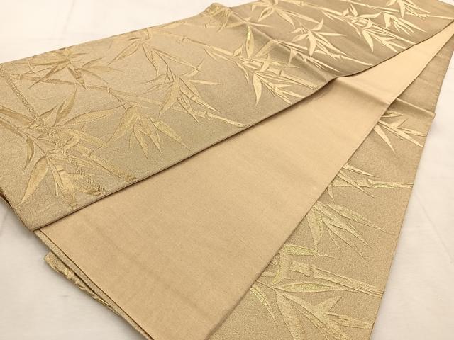 平和屋着物◎六通柄袋帯 笹竹文 金糸 正絹 逸品 BAAU8815yc