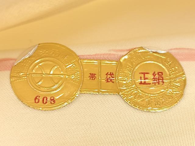 平和屋着物◎西陣 太鼓柄袋帯 銀駒刺繍 総刺繍 飛鶴流水草花文 銀糸 証紙付き 正絹 逸品 BAAU8877yc