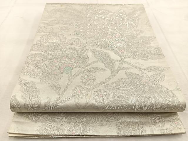 平和屋着物◎六通柄袋帯 唐織 王朝華文 九百錦 プラチナ箔 正絹 逸品 BAAU8918yc