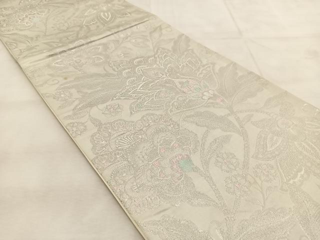 平和屋着物◎六通柄袋帯 唐織 王朝華文 九百錦 プラチナ箔 正絹 逸品 BAAU8918yc