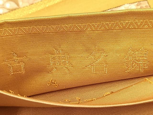 平和屋着物◎六通柄袋帯 唐織 横段更紗花鳥文 古典名錦 古代九百錦 金糸 引箔 正絹 逸品 BAAU8988yc