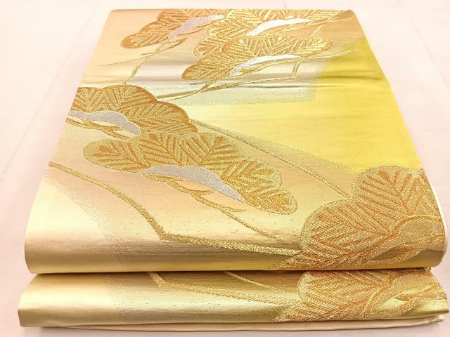平和屋着物◎六通柄袋帯 笠松 金銀糸 正絹 逸品 BAAU9027yc