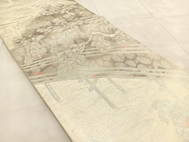 平和屋着物◎六通柄袋帯 渡橋松文 古京錦 二重引箔 正絹 逸品 BAAU9032yc