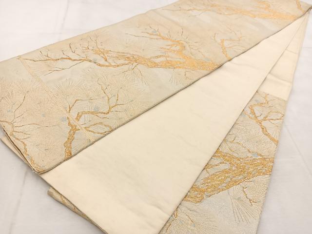 平和屋着物◎六通柄袋帯 笠松 金銀糸 正絹 逸品 BAAU9082yc