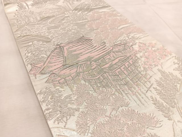 平和屋着物◎六通柄袋帯 京名所 プラチナ二重箔 正絹 逸品 BAAU9101yc