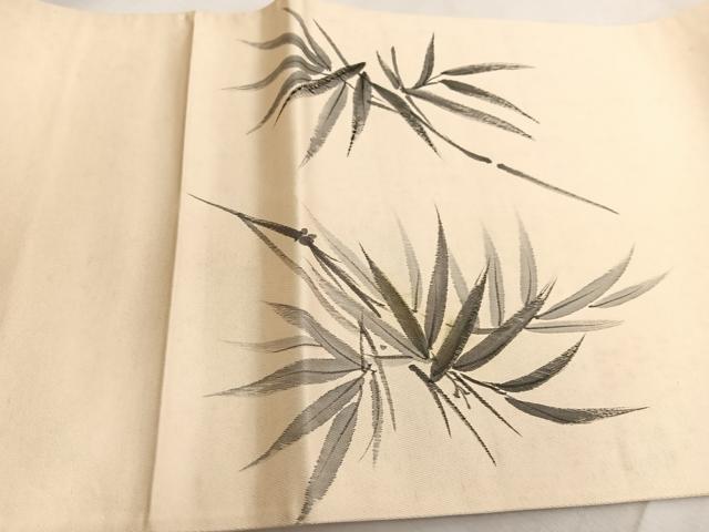 平和屋着物◎西陣 太鼓柄袋帯 作家物 手描き 笹竹文 金銀彩 証紙付き 正絹 逸品 BAAU9102yc