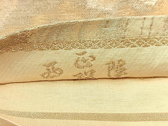 平和屋着物◎西陣 六通柄 本袋帯 流水風景文 金銀糸 正絹 逸品 BAAU9108yc