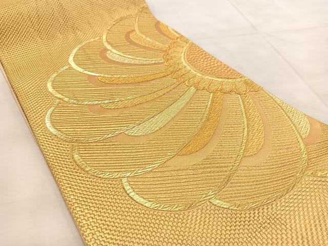 平和屋着物◎六通柄袋帯 舞花文 金糸 正絹 逸品 BAAU9155yc